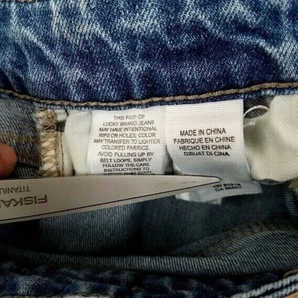 Lucky Brand‎ Womens Ava Skinny Blue Jeans Size 00 / 24 Distressed Black Pocket
